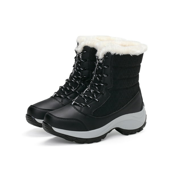 Details about   Women Winter Snow Mid Calf Boots Warm Casual Plush Lined Outdoor Casual Shoes Sz 
